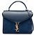 Cassandra Borsa a mano Saint Laurent Classic Monogram in pelle di vitello e scamosciato blu, misura Medium Blu navy