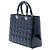 Lady Dior Cannage in vernice blu, grande Blu navy - vista 2