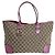 Sac cabas Gucci en toile GG Marron Rose - vue 2