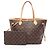 Borsa Tote Louis Vuitton Neverfull MM Marrone