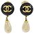 Classique Boucles d'oreilles à clip Chanel noir et blanc
