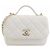 Borsa Chanel 93749 bianca in pelle di vitello martellata Bianco