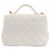 Borsa Chanel 93749 bianca in pelle di vitello martellata Bianco - vista 2