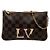 Louis Vuitton Damier Pochette Double Shoulder Bag Marrone Beige Damier ebene
