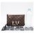 Louis Vuitton Damier Pochette Double Shoulder Bag Marrone Beige Damier ebene - vista 3