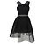 Self Portrait Mesh Asymmetrisches Mini Kleid aus schwarzem Polyester