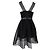 Self Portrait Mesh Asymmetrisches Mini Kleid aus schwarzem Polyester - Ansicht 4