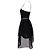 Self Portrait Mesh Asymmetrisches Mini Kleid aus schwarzem Polyester - Ansicht 5