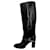 Yves Saint Laurent Bottes hautes Saint Laurent avec détails de chaîne en cuir noir Imprimé python  - vue 3