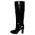 Yves Saint Laurent Bottes hautes Saint Laurent avec détails de chaîne en cuir noir Imprimé python  - vue 7