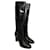 Yves Saint Laurent Bottes hautes Saint Laurent avec détails de chaîne en cuir noir Imprimé python  - vue 9