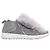 Jimmy Choo Low Top Sneaker aus grauem Polyamid mit elastischem Pelzbesatz