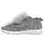 Jimmy Choo Low Top Sneaker aus grauem Polyamid mit elastischem Pelzbesatz - Ansicht 2