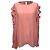 Camicetta in seta rosa con volant e maniche lunghe Boutique Moschino