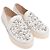 Stuart Weitzman Decor Embellished Slip-On Platform Sneakers in White Leather - view 2