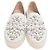 Stuart Weitzman Decor Embellished Slip-On Platform Sneakers in White Leather - view 3