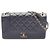 Borsa a tracolla Chanel Mademoiselle Matelassé Double Flap Blu navy