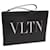 Valentino Garavani VLTN Wristlet Clutch Printed Leather Medium Black  - view 1