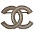 Spilla Chanel Logo CC in Cristallo e Metallo Dorato Bianco Gold hardware