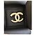 Spilla Chanel Logo CC in Cristallo e Metallo Dorato Bianco Gold hardware - vista 3