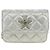 Chanel CC Star Flap Gürtel aus gestepptem Lammleder Silber