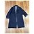 Christian Dior Navy Wool Silk Blend Monogram Reversible Coat - view 2