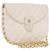 CHANEL Borsa a Spalla Matelasse con Catena in Pelle di Agnello Bianco Oro CC Auth 190491 D'oro