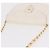 CHANEL Borsa a Spalla Matelasse con Catena in Pelle di Agnello Bianco Oro CC Auth 190491 D'oro - vista 6