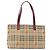 Borsa Tote BURBERRY Nova Check in PVC e pelle Beige Argento Auth 190964 - vista 3