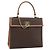 Céline Borsa CELINE Macadam Canvas PVC Pelle Marrone Oro Auth mr2743 D'oro