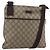 Sac à bandoulière GUCCI GG Supreme en PVC et cuir Beige Argent 141626 Auth ka5191 Argenté