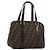 FENDI Zucca Canvas Handtasche Schwarz Braun Authentisch 191295
