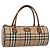 Borsa Burberry Nova Check in tela Beige Gold Auth 190848A D'oro