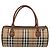 Borsa Burberry Nova Check in tela Beige Gold Auth 190848A D'oro - vista 3