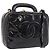 CHANEL Vanity Cosmetic Pouch Patent 2way Black Gold CC Auth BA14000A Nero D'oro
