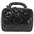 CHANEL Vanity Cosmetic Pouch Patent 2way Black Gold CC Auth BA14000A Nero D'oro - vista 2