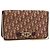 Borsa a tracolla con catena in tela Christian Dior Trotter Rosso Oro Auth 190630