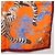 Hermès Sciarpa HERMES Carre 45 "Les Tigreaux" Seta Arancione Autentica 190026SAM - vista 12