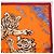 Hermès Sciarpa HERMES Carre 45 "Les Tigreaux" Seta Arancione Autentica 190026SAM - vista 3