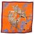 Hermès Sciarpa HERMES Carre 45 "Les Tigreaux" Seta Arancione Autentica 190026SAM - vista 8