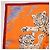 Hermès Sciarpa HERMES Carre 45 "Les Tigreaux" Seta Arancione Autentica 190026SAM - vista 9