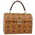 Borsa Vanity MCM Vicetos Logogram PVC Pelle Marrone Oro Auth 190615A D'oro