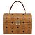 Borsa Vanity MCM Vicetos Logogram PVC Pelle Marrone Oro Auth 190615A D'oro - vista 2