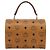 Borsa Vanity MCM Vicetos Logogram PVC Pelle Marrone Oro Auth 190615A D'oro - vista 3