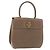 Borsa Salvatore Ferragamo Gancini in pelle beige oro Auth 191690