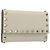 VALENTINO Rock Studs Wallet Leather Ivory Gold Auth BA14034M Golden Cream