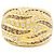 Anello Damiani in oro giallo, pavé di diamanti, diamanti marroni.