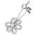 Autre Marque Collection Privée Rosantica Bag Charm Floral de Cristal Prateado Prata