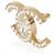 Gabrielle Spilla CC Chanel placcata in oro con perle finte e strass 2021 - vista 2