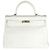 Hermès Gris Perle White Buffalo Skipper Dalmatian Retourne Kelly 35 PHW Marrone